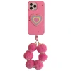 Ins-style colorful heart-shaped bracelet, iPhone 17 phone case, iPhone 15 Pro max, suitable for 13 towel embroidery, 14 soft Item Picture